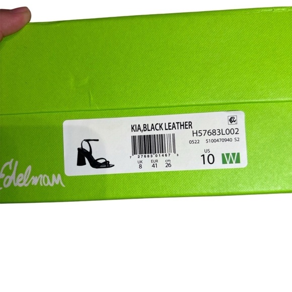 Sam Edelman NEW KIA BLOCK HEEL SANDAL Strappy Black Leather Size 10W - Picture 9 of 9